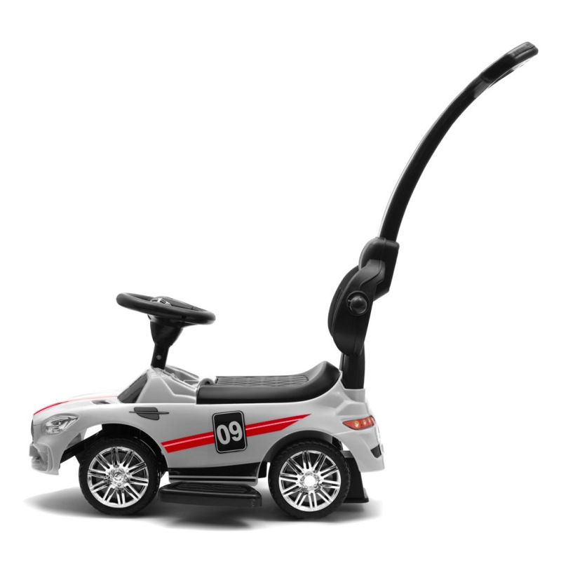 Detské odrážadlo so zvukom a vodiacou tyčou Baby Mix RACER biele (poškodený obal) 4