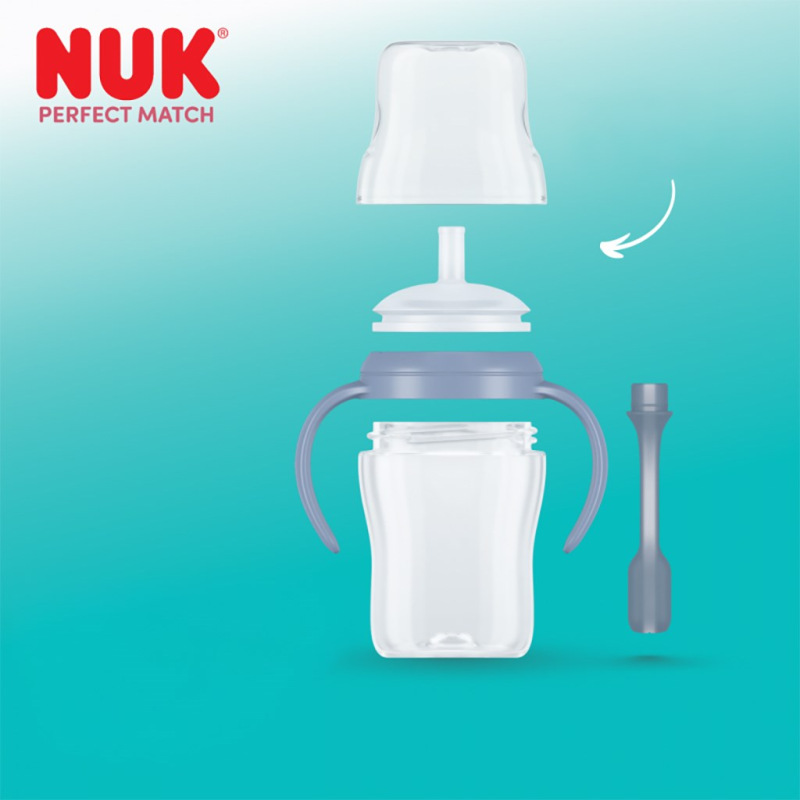 Kojenecká fľaša NUK Perfect Match na učenie so slamkou PENGUIN 150 ml 3