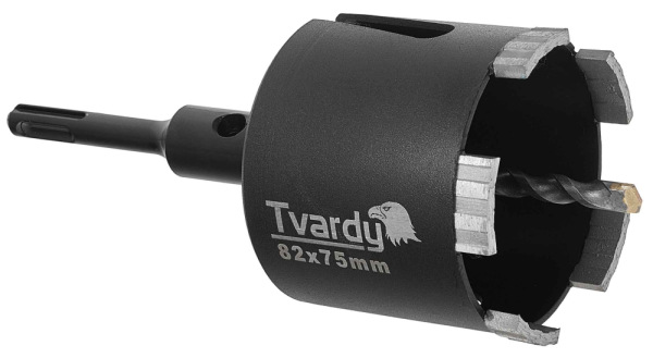 Vrták diamantový korunkový so stredovým vrtákom, priemer 82 mm, upínanie SDS+, M16, TVARDY 1
