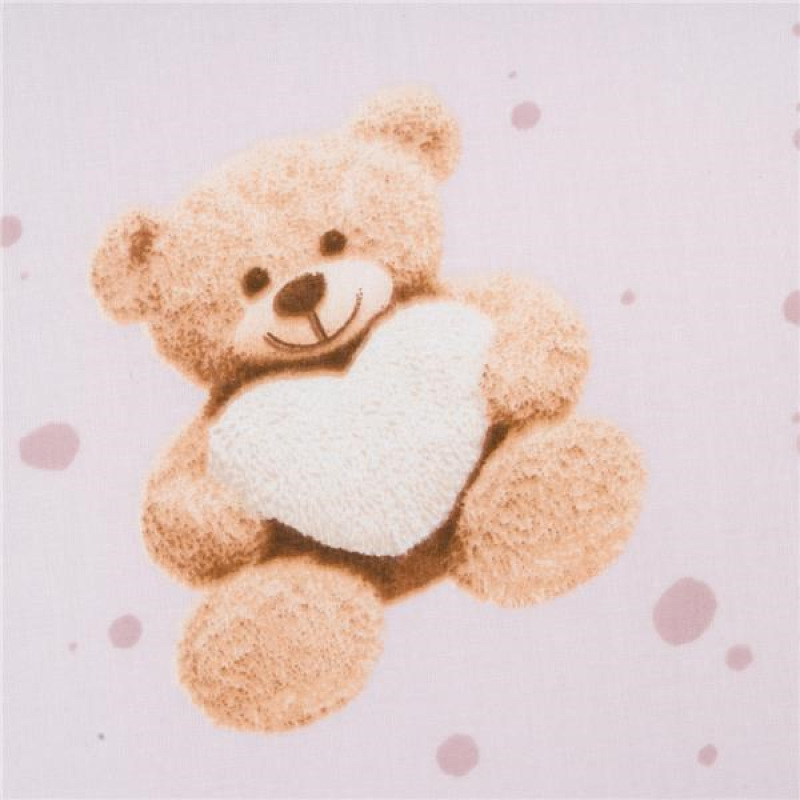 Bavlnené prestieradlo do postieľky New Baby Love Teddy Bear 120x60 cm pink 2
