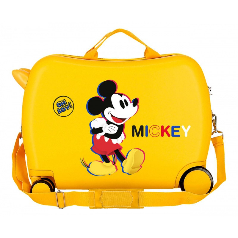 Detský cestovný kufor na kolieskach / odrážadlo MICKEY MOUSE 3D Ochre, 2929822 2