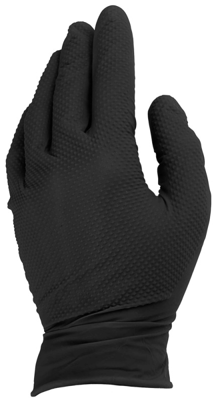 Rukavice nitrilové čierne, sada 50ks, veľkosť M, SOLID GRIP, GEKO 1