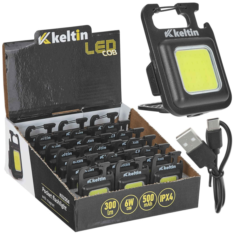 Mini vreckové svietidlo s magnetom LED COB 6W 500 mAh, 300 lm 5