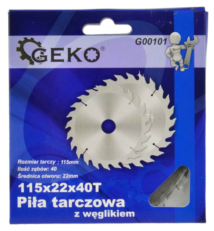 Pílový kotúč s SK plátkami 115x1,8x22 zuby 40, GEKO 3