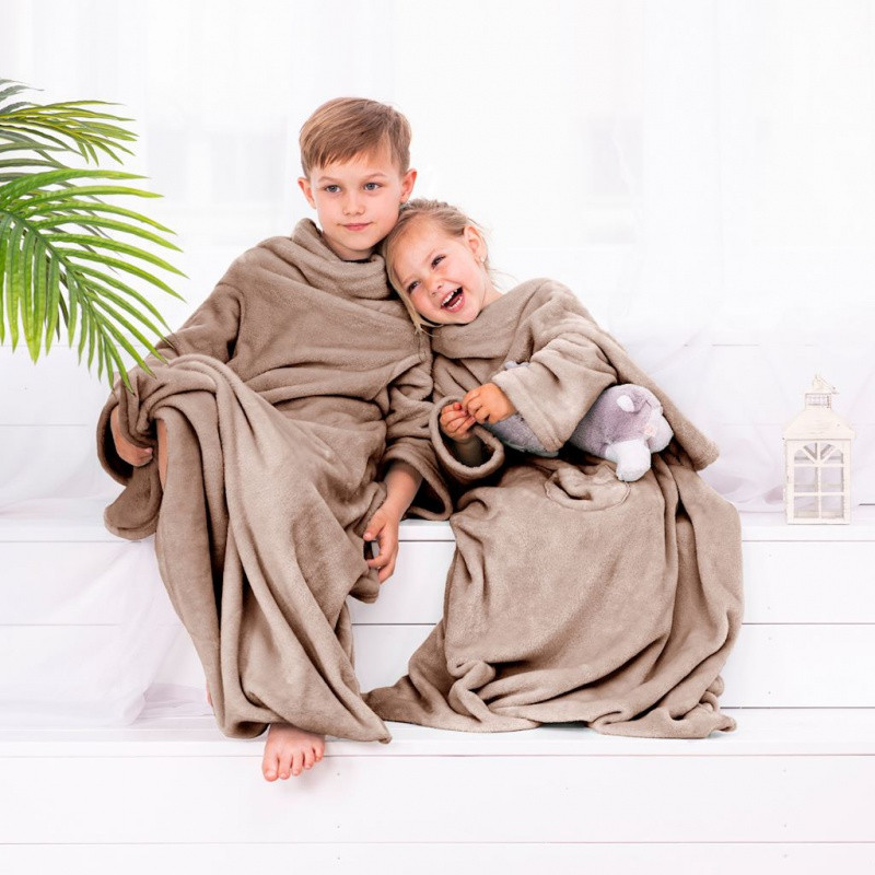 DecoKing, Detská TV deka Lazy Kids 90x105cm - béžová