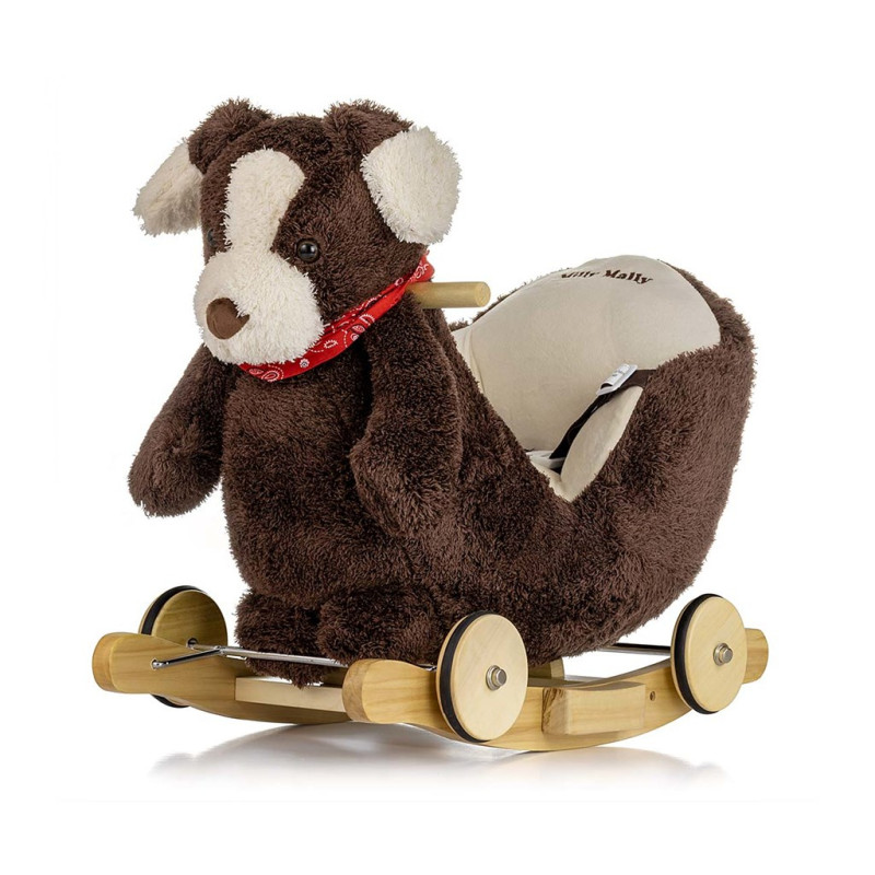 Hojdací psík s melódiou a kolieskami Milly Mally Polly Plus Brown Dog