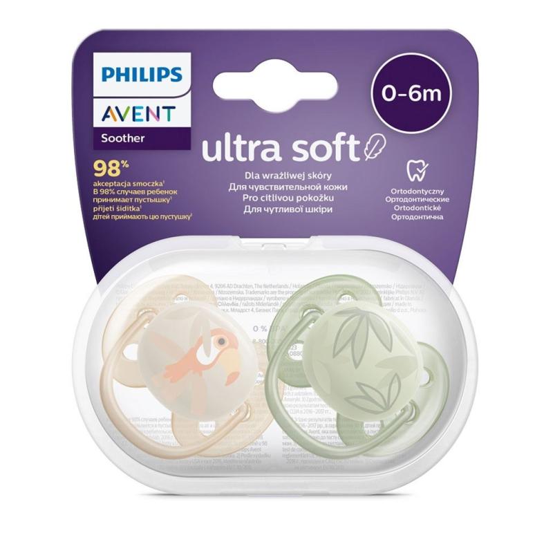 Dojčenský cumlík Ultrasoft Premium Avent zvieratá 0-6 miesacov 2 ks chlapec 0-6 m