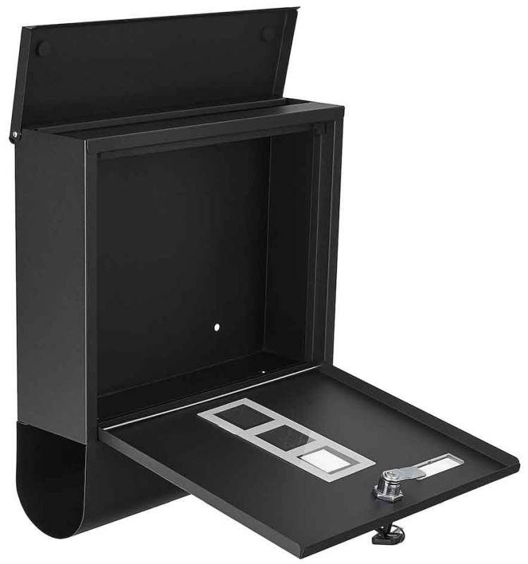 Poštová schránka 34 x 30 x 10 cm, čierna, GEKO 1