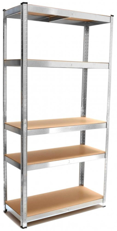 Kovový regál s 5 policami z MDF dosky 1800 x 900 x 400 mm, nosnosť police 175 kg, GEKO 4