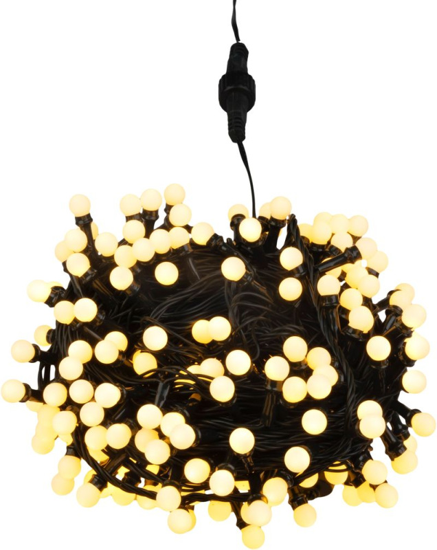 Reťaz MagicHome Vianoce, časovač, 200xLED, teplá biela, 8 funkcií, 16 m, IP44