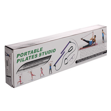 Pilates Sticks posilňovacia tyč s gumou ružová 5