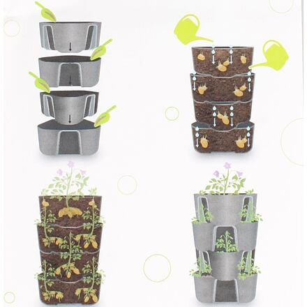 Plastkon Potato pestovateľská nádoba na zemiaky antracitová 2