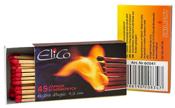 Krbové zápalky 95 mm, 45 ks, ELICO