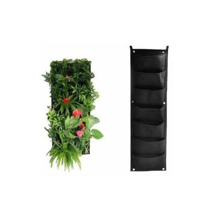 Vertical Grow Bag 7 textilné kvetináče na stenu čierna 9