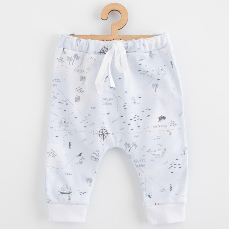 Detské bavlnené nohavice Jogger New Baby For Babies ocean 62 (3-6m)