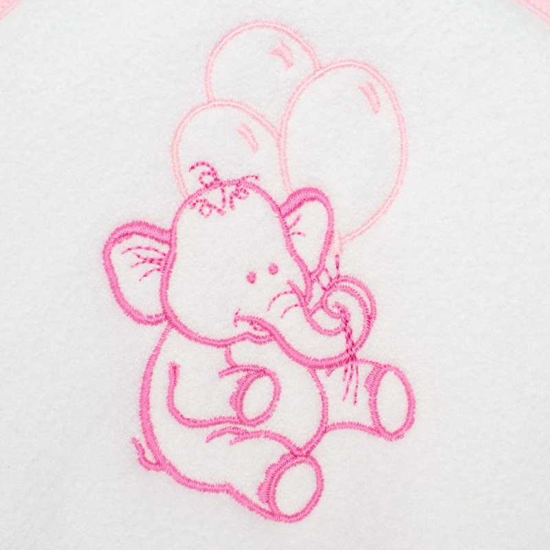 Detská froté osuška s výšivkou a kapuckou New Baby 100x100 biela sloník 2