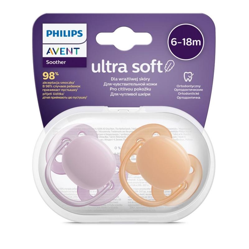 Dojčenský cumlík Ultrasoft Premium Avent 6-18 miesacov 2 ks dievča 6-18 m