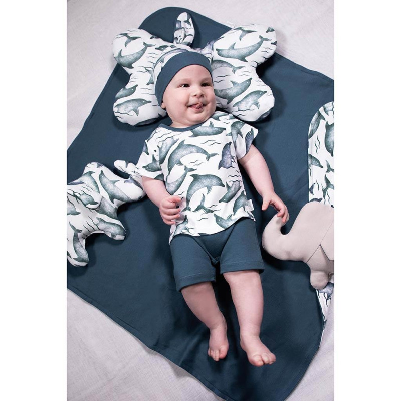 Dojčenská bavlnená čiapočka-šatka Nicol Dolphin 56/62 1