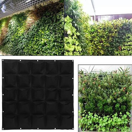 Vertical Grow Bag 7 textilné kvetináče na stenu zelená 6