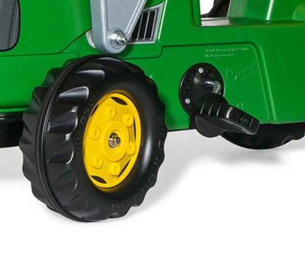 Šliapací traktor s nakladačom a vlečkou Rolly Kid John Deere zelený