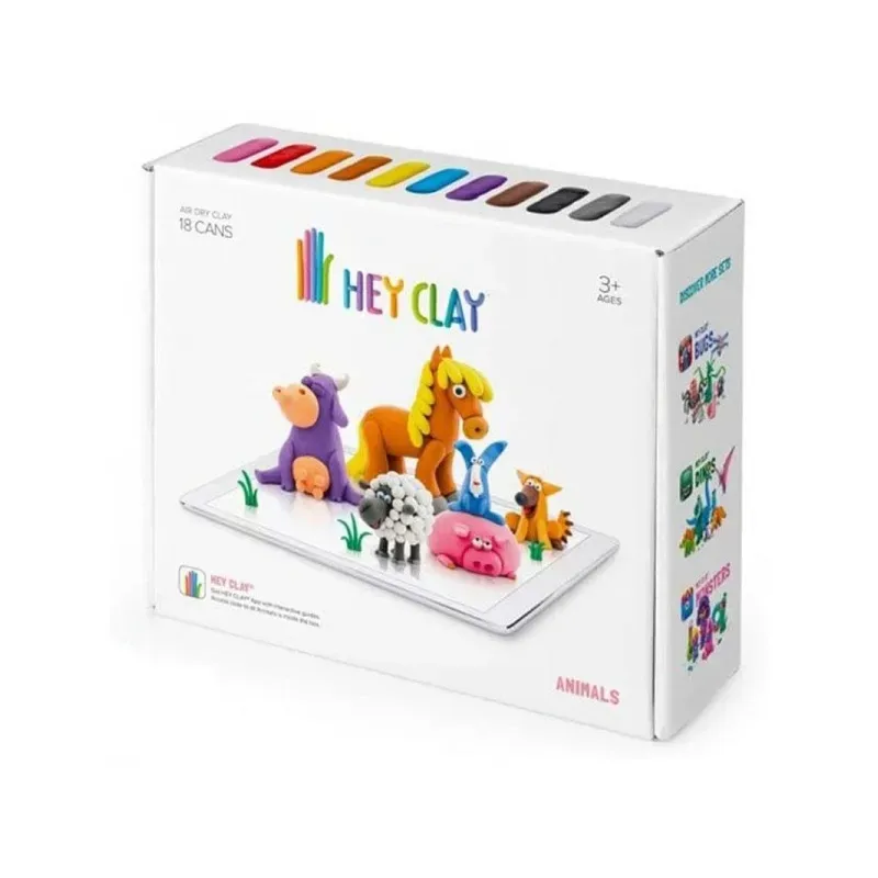 KIDS LICENSHEY CLAY Kreatívna modelovacia súprava - Zvieratká (18 kusov modelovacej hmoty)