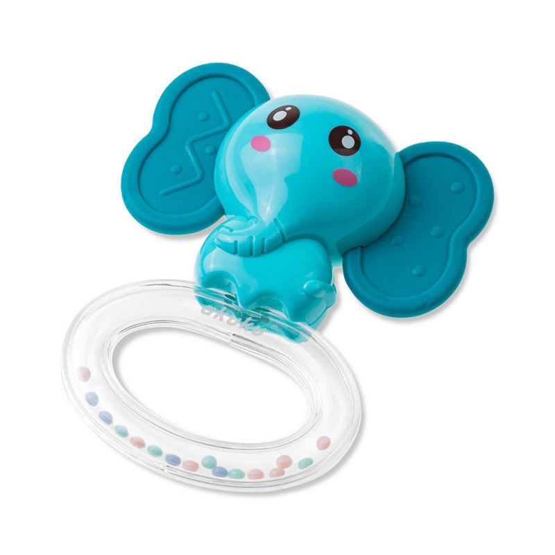 Silikónové hryzátko s hrkálkou Akuku Slon 1