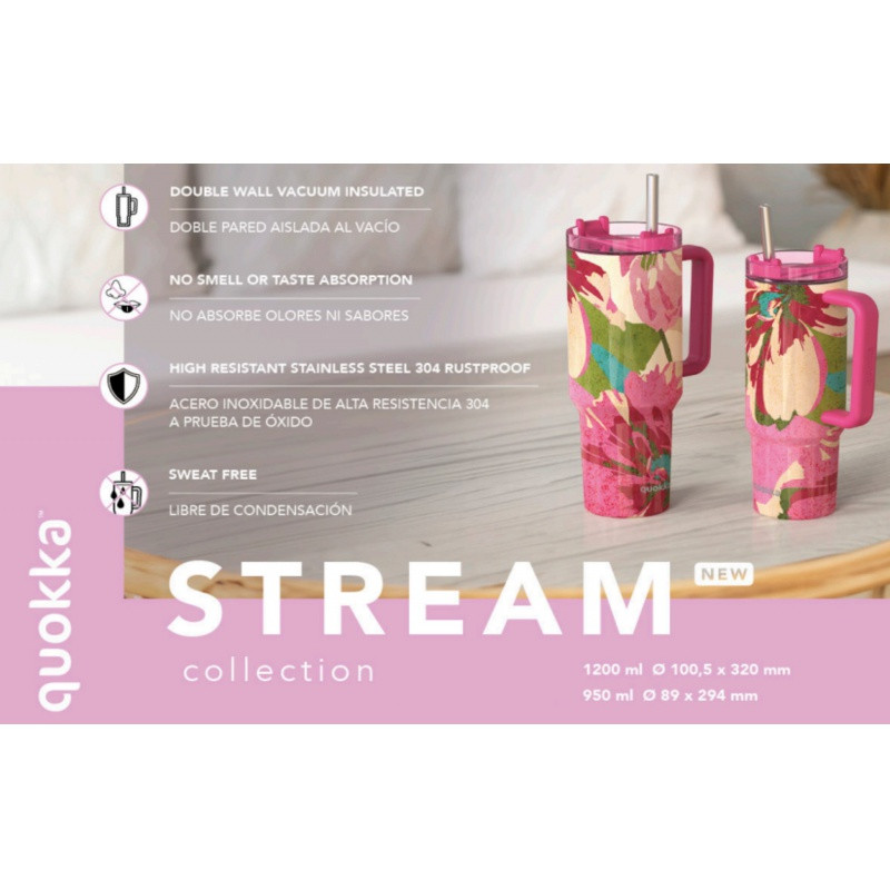 Quokka Stream, Nerezový XL termo pohár Pink Flambé, 1200ml, 40040 1