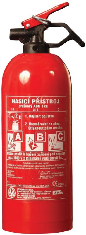 Hasiaci prístroj P1 Če, ABC, 1 kg, 5A, 34B, C