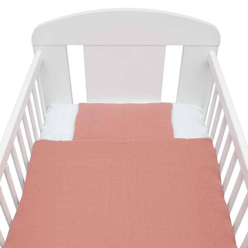 Mušelínový set do postieľky s výplňou New Baby 100x70 cm ružový