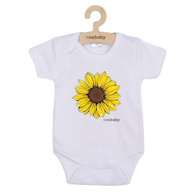 Detské body s potlačou New Baby Slnečnica - krátky rukáv 80 (9-12m) 2
