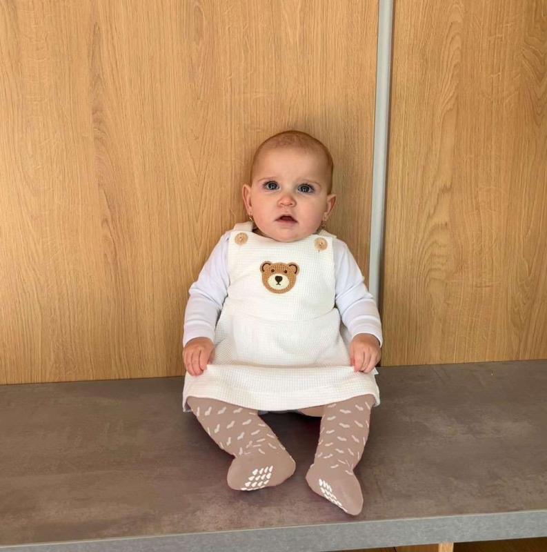Dojčenská sukienka na traky New Baby Luxury clothing Laura biela 92 (18-24m)