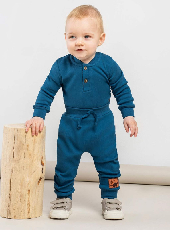 Dojčenské bavlnené tepláčky Nicol Ivo modrá 68 (4-6m) 1