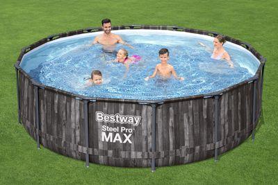 Bazén Bestway® Steel Pro MAX, 5614Z, kartušová filtrácia, rebrík, plachta, 427x107 cm