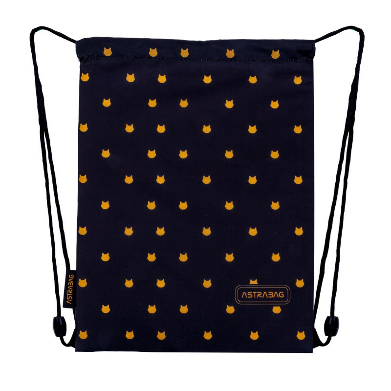 Vrecúško na prezuvky AstraBAG FLUFFY KITTY BLACK, AD1, 507025010