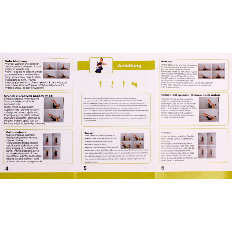 Yoga Stretch Mix 1500 sada posilňovacích gúm 5 ks ružová 5