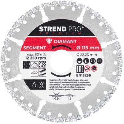 Kotúč Strend Pro Premium, Vacuum brazed, 115 mm, diamantový, rezný, multi