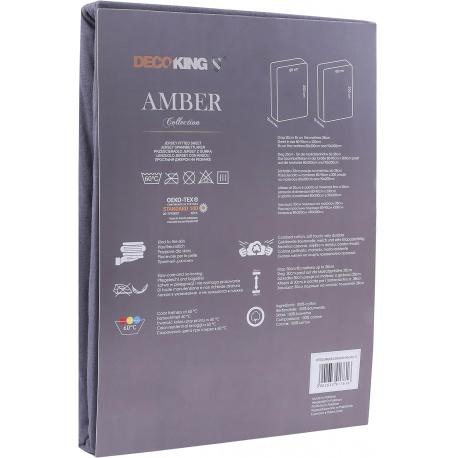 DecoKing, Prestieradlo / plachta Amber 180-200/200cm, grafitová