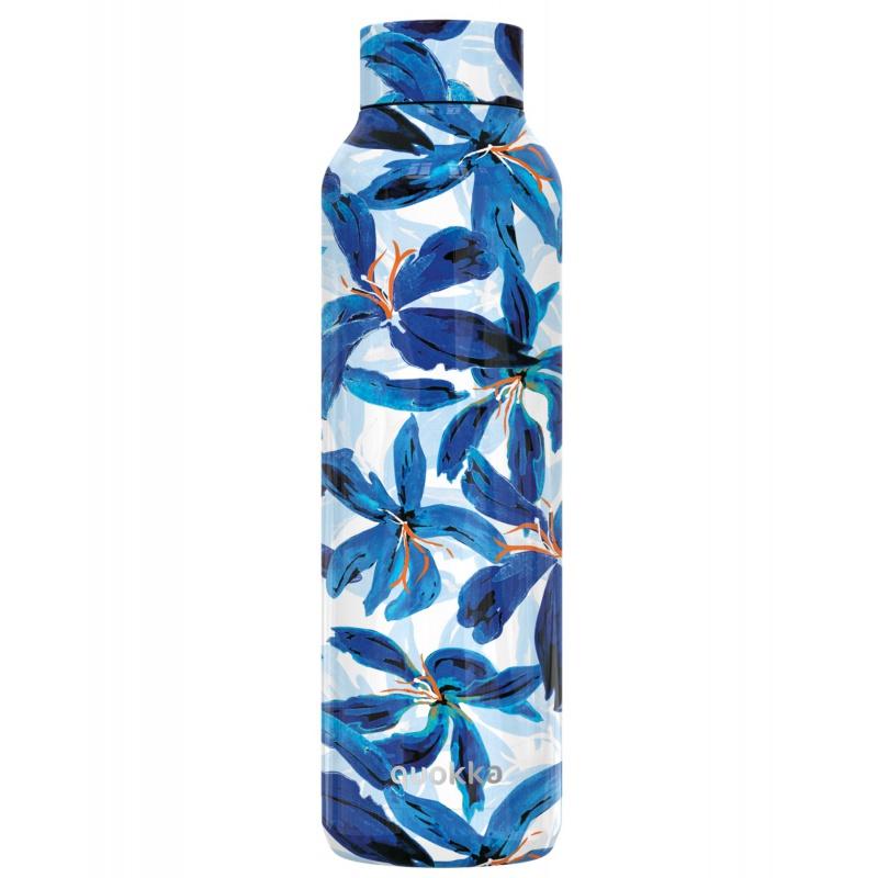 Quokka Solid, Nerezová fľaša / termoska Blue Hibiscus, 630ml, 12180
