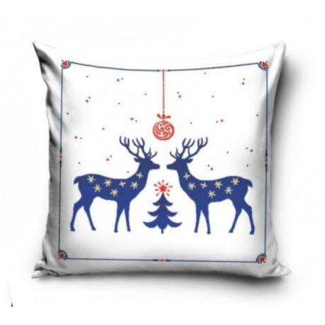 CARBOTEX Vianočná obliečka na vankúšik Blue Deer, 40/40cm, PNL231232
