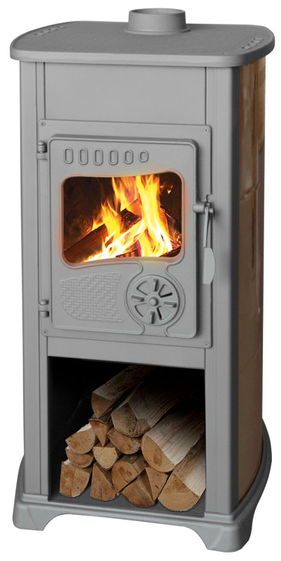 Kachle Bella Thalia, hnedé, 10 kW, 120 cm, liatina/šamot