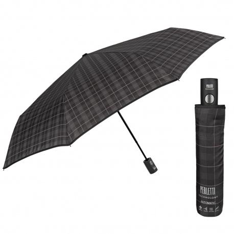 PERLETTI® Pánsky automatický dáždnik TIME / hnedý prúžok, 21712