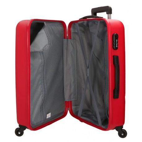 JOUMMA BAGS ABS Cestovný kufor ROLL ROAD FLEX Red, 65x46x23cm, 56L, 5849264 (medium)