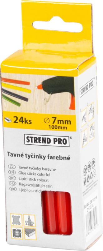 Tyčinka Strend Pro GS-201C, 100x07 mm, červená, bal. 24 ks, tavná, lepiaca, náplň do tavnej pi