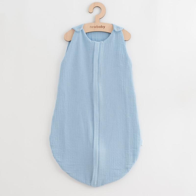 Mušelínový spací vak pre bábätká New Baby modrý 0-6 m