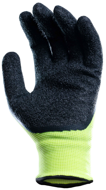 Ochranné rukavice SUPER TECH NYLEX, žltozelená priadza, latexová dlaň, veľkosť 9, VASKO 4
