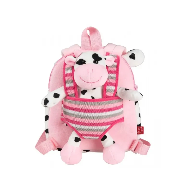 Detský obojstranný plyšový batoh s odnímateľnou hračkou Perletti Toys, KRAVIČKA, 13030