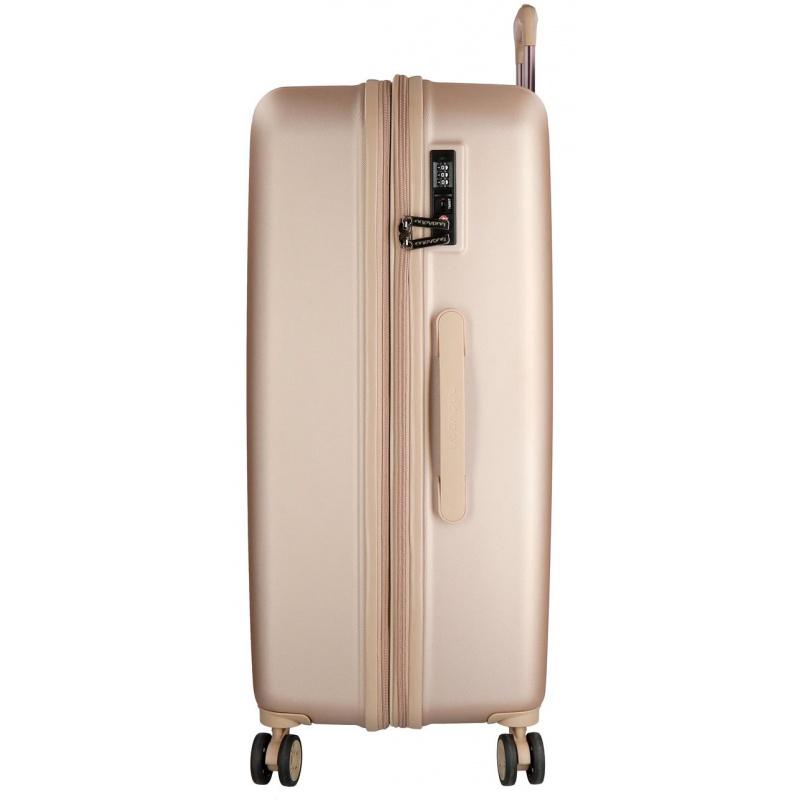 MOVOM Wood Champagne, Sada luxusných ABS cestovných kufrov, 75cm/65cm/55cm, 5318465