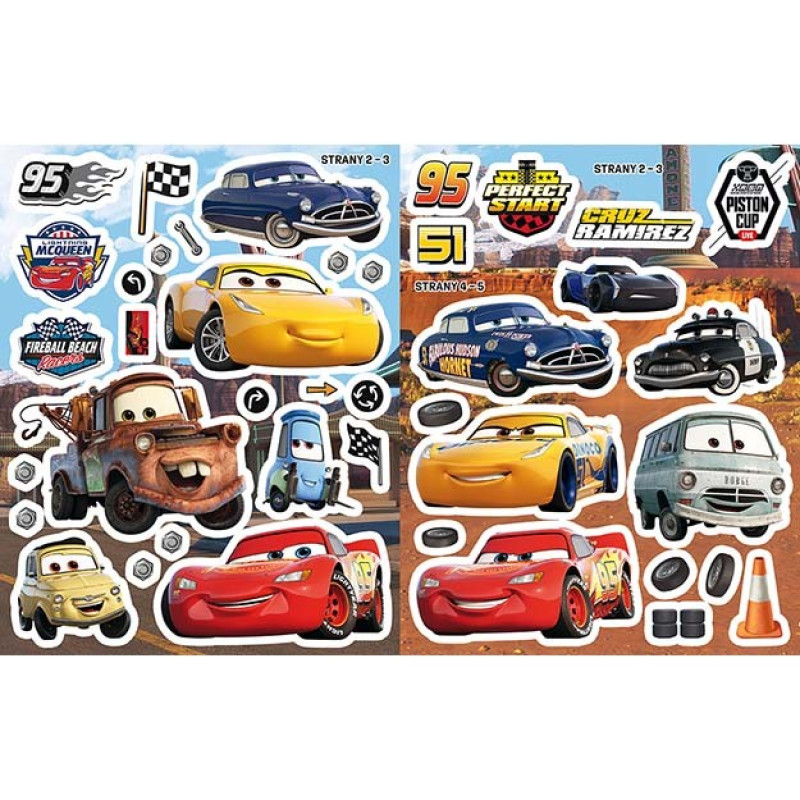 Samolepková knižka Autá Cars 2