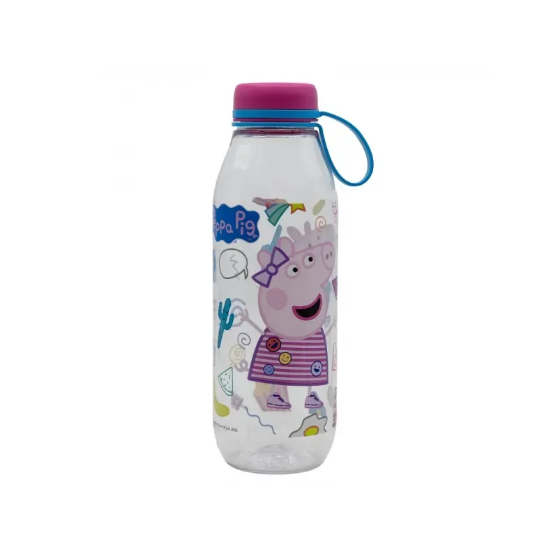 STOR Plastová fľaša so silikónovým pútkom PEPPA PIG, 650ml, 14838