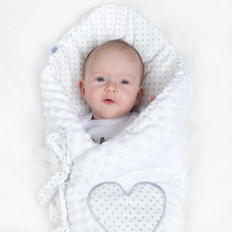 Luxusná šnurovacia Zavinovačka z Minky New Baby biela 75x75 cm 4